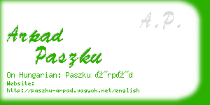 arpad paszku business card